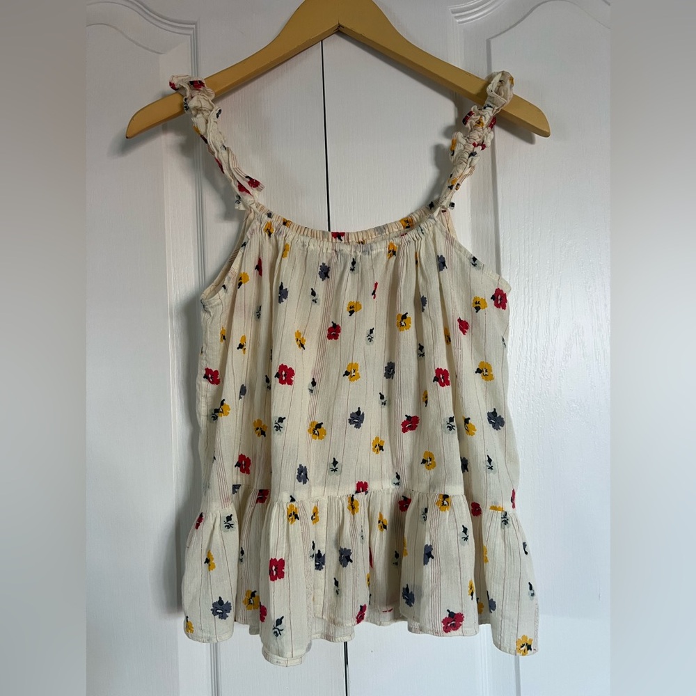 Madewell Floral Ruffle Strap Dress